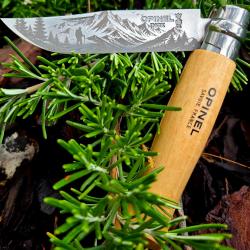 Opinel N&deg;8 Gravure sur lameMontagne