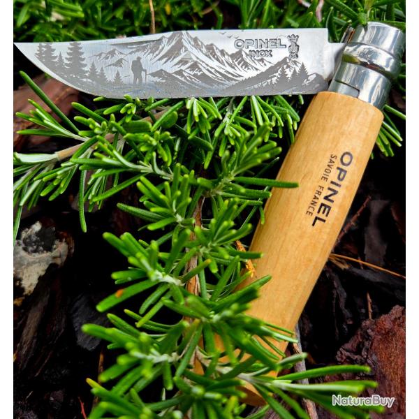Opinel N�8 Gravure sur lameMontagne