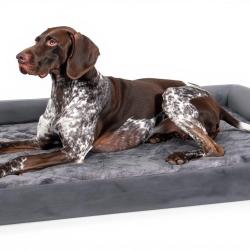 Lit Orthop&eacute;dique pour chien 121x76x18cm - Lavable facilement en machine - Gris - Livraison gratuite