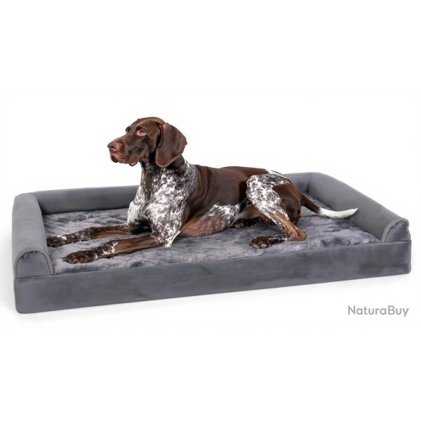 Lit Orthop�dique pour chien 121x76x18cm - Lavable facilement en machine - Gris - Livraison gratuite