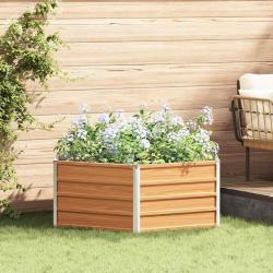 Jardin sur&eacute;lev&eacute; Aspect bois 129 x 129 x 45 cm Acier galvanis&eacute;