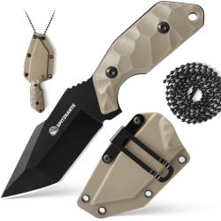 Petit couteau Full Tang avec lame Tanto de 7,8 cm en acier 5Cr14MoV ENCHERE 1 EURO