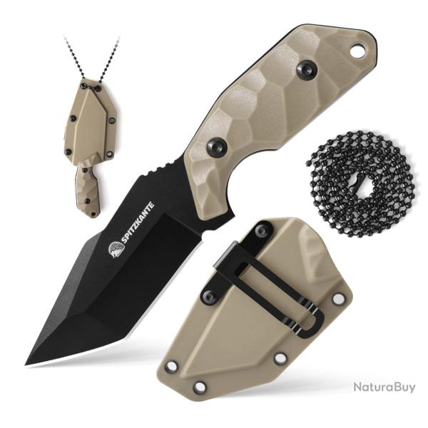 Petit couteau Full Tang avec lame Tanto de 7,8 cm en acier 5Cr14MoV ENCHERE 1 EURO