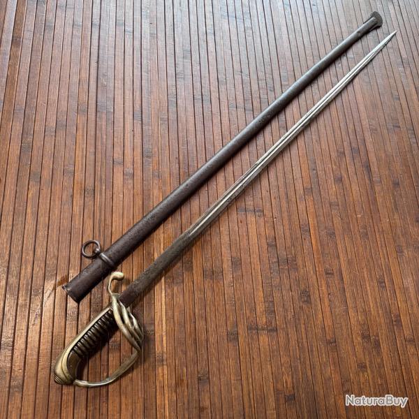 SABRE OFFICIER D'INFANTERIE FRAN�AIS 1882 POIN�ONN� AU BONNET PHRYGIEN BACKES & DELACOUR