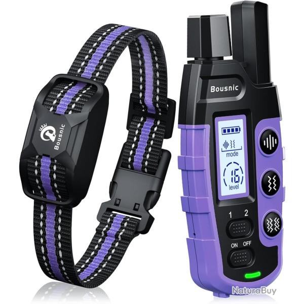 Collier de Dressage Chien Port�e 3000m �cran LCD 100 % �tanche IIP67 Vibration Bip Double Vibration