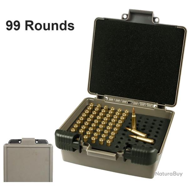 Bo�te � Munitions 99 Cartouches 223 5.56 7.62x39 �tanche IP67 �tui Rangement Tir Chasse Rounds-Tan