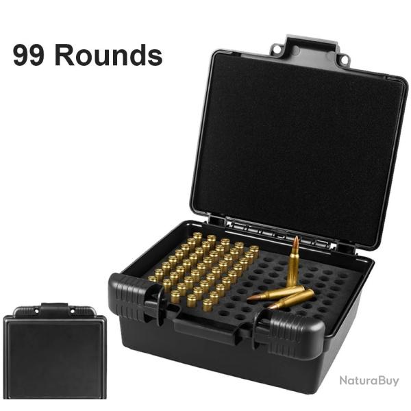Bo�te � Munitions 99 Cartouches 223 5.56 7.62x39 �tanche IP67 �tui Rangement Tir Chasse Rounds-Noir