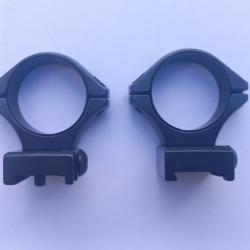 paire de colliers de lunette optilock 30mm bas pour rail tikka