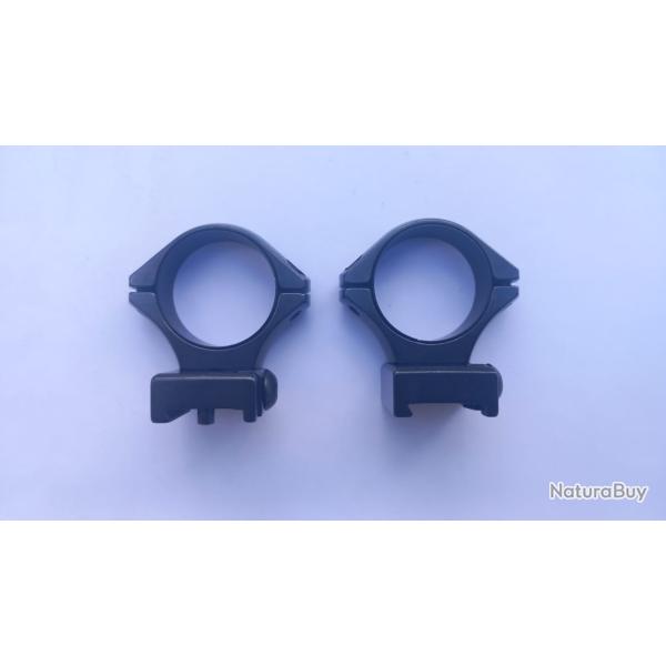 paire de colliers de lunette optilock 30mm bas pour rail tikka