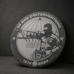 Ardoise comm&eacute;morative GIGN 50 ans d'interventions - 20cm