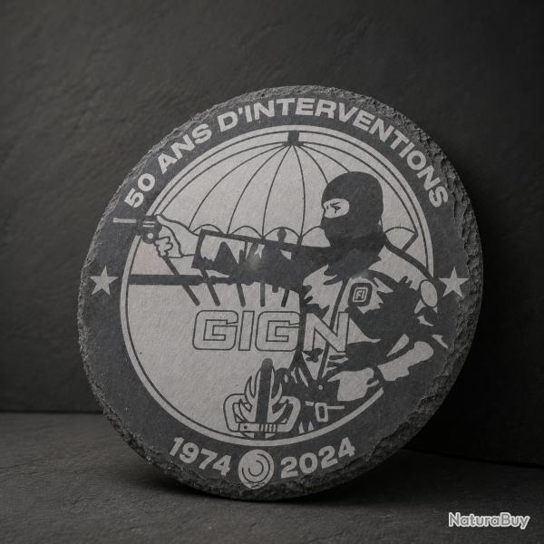 Ardoise comm�morative GIGN 50 ans d'interventions - 20cm