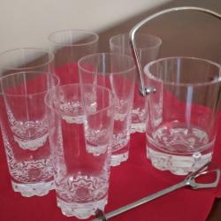 Verres + seau &agrave; gla&ccedil;ons  cristal de s&egrave;vres