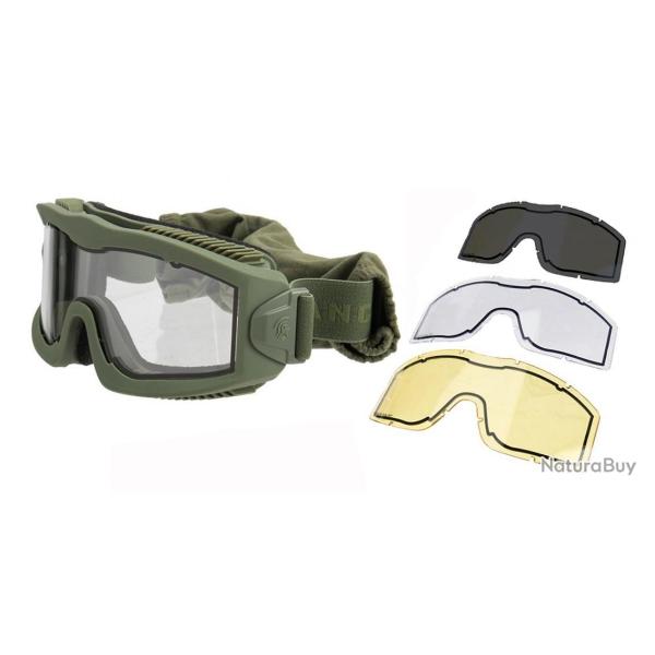 Masque s�rie AERO Thermal avec 3 �crans - Vert olive
