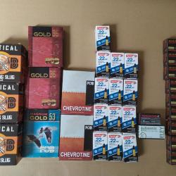 Vente lot de munitions , calibre 12 , calibre 16 et 22lr