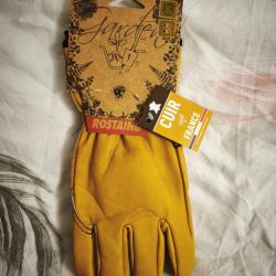 ROSTAING Gants de jardin 100% cuir - Taille 9 - NEUFS