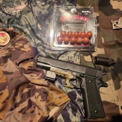 Colt 45 Government A1 1911 Pack 9mm blanc + viseur laser