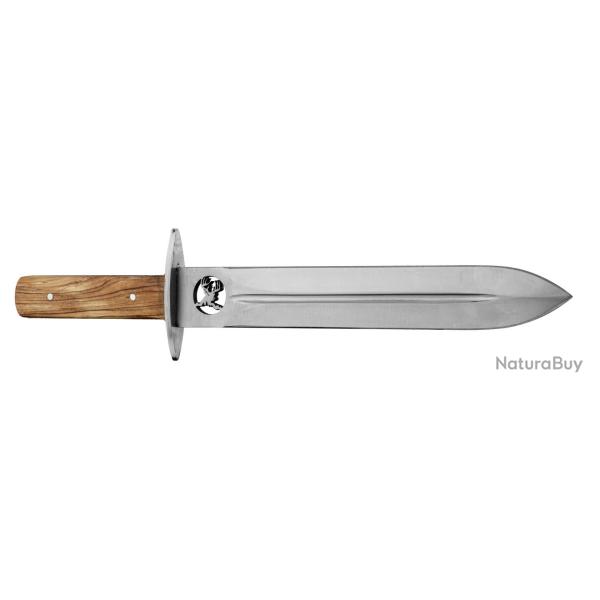 Couteau de chasse � lame ajour�e avec repr�sentation t�te de cerf