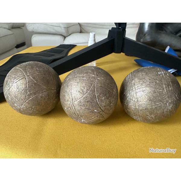 ANCIENNES BOULES DE PETANQUE EN LAITON
