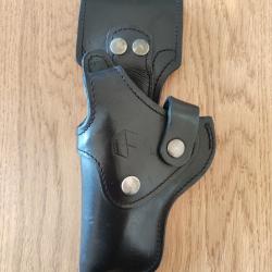 &Eacute;tui cuir gaucher pour revolver Manurhin 3 pouces, 2 pi&egrave;ces en stock