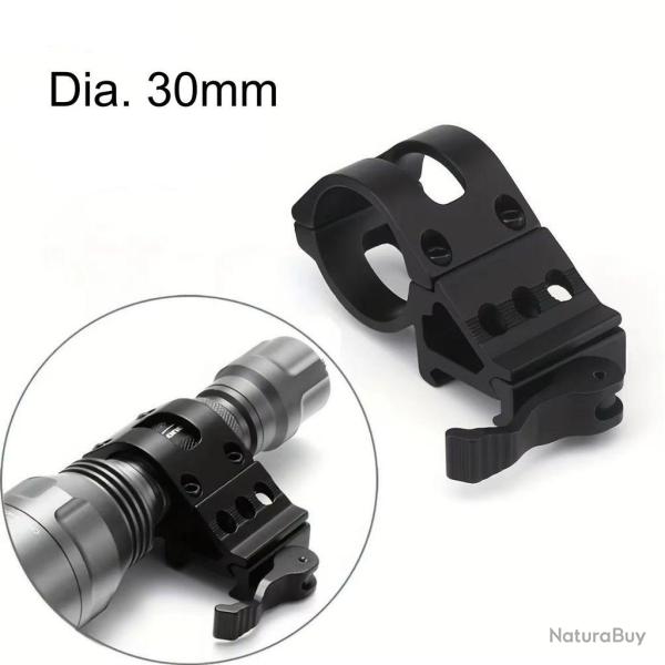 Montage Picatinny Offset 45� Serrage Rapide Lampe Torche 30mm Haute R�sistance Aluminium