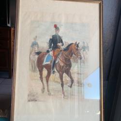 Cadre sous verre LALAUZE Alphonse saumur 1905