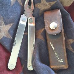 Leatherman inox made in USA + &eacute;tui de ceinture cuir ...&eacute;tat quasi neuf  une l&eacute;gende multifonctions