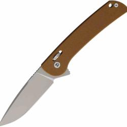 Couteau Dreamtech Lame Acier D2 Bead Blast Manche G10 Marron Crossbar Lock DTK4252GBR