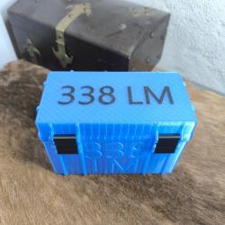 Boite de rangement munitions 338 lm cip +10mm bleu