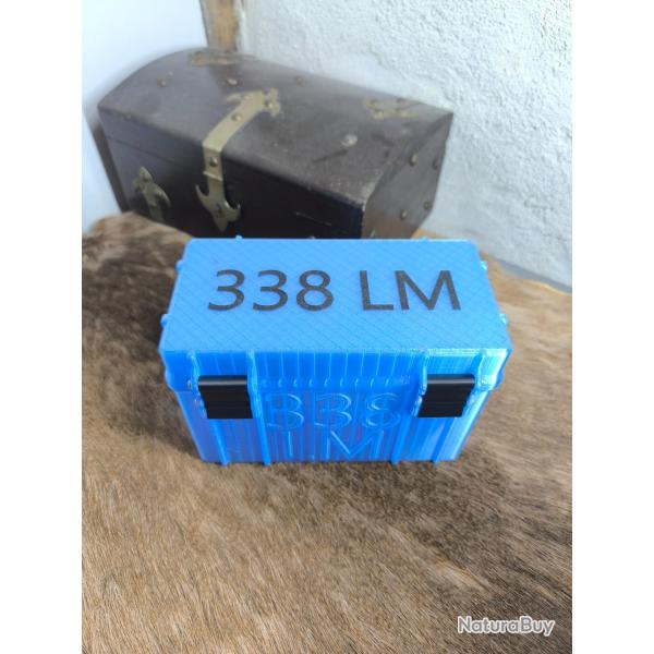 Boite de rangement munitions 338 lm cip +10mm bleu
