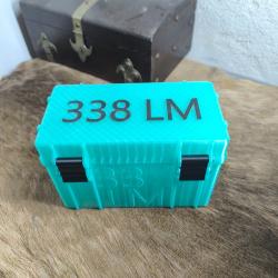 Boite de rangement munitions 338 lm cip +10mm bleu turquoise