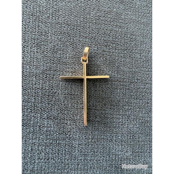 Croix en or massif 18 carats - Bapt�me - M�daille - Catholique - Chr�tien