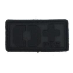 Patch PVC groupe sanguin O+ noir