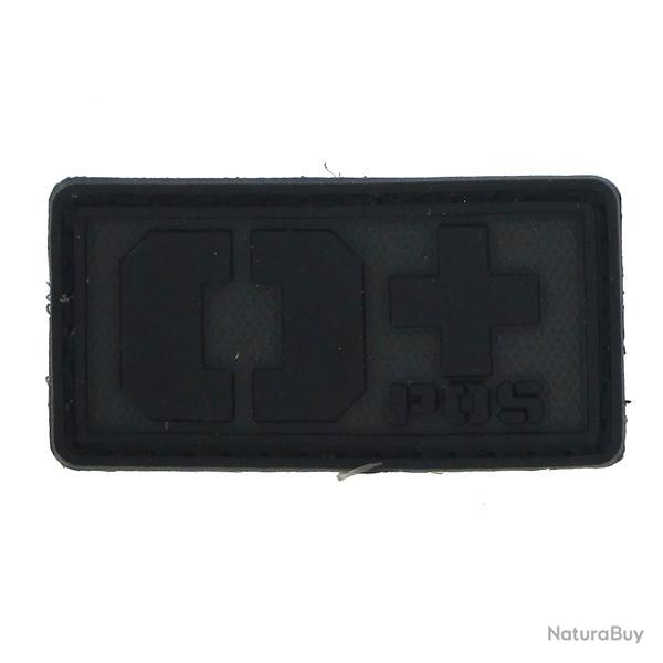 Patch PVC groupe sanguin O+ noir
