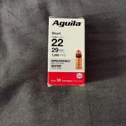 50 munitions Aguila 22 short 29 grains