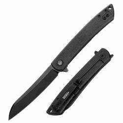 Couteau Dreamtech Framelock Lame Acier D2 Black Stonewash Manche Titane Noir Sculpt&eacute; DTK4224TBS