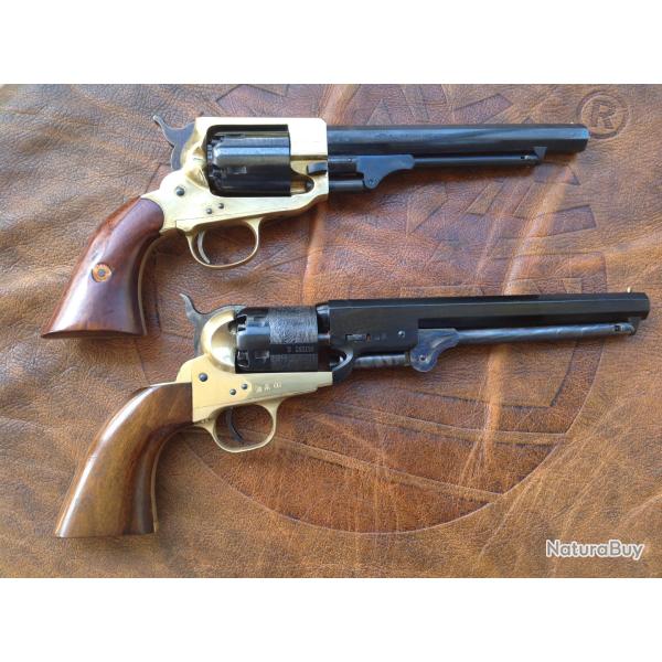 Lot de deux revolvers "sudistes" par Pietta et Uberti en cal36.