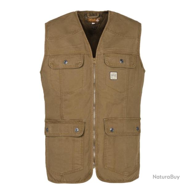 GILET HOMME COUNTRY MARRON - S - PERCUSSION