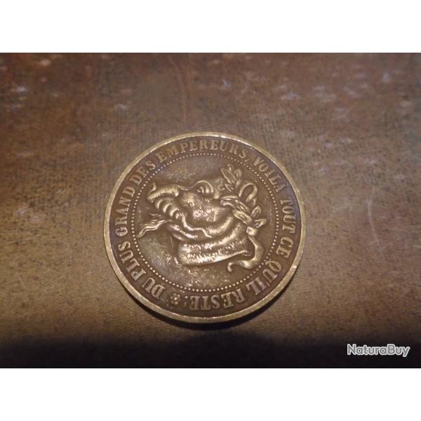 Monnaie Satirique - Module de 10 Centimes � "la T�te de Cochon" - 1870