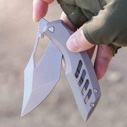 Couteau Artisan Cutlery Dark Wing Lame Acier S35VN Manche Titane Gris Framelock ATZ1887GGY