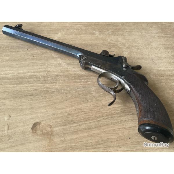 PISTOLET DE TIR A BRISURE CALIBRE 22 ��AUGUSTE FRANCOTTE�� SOUS BREVET COUNET