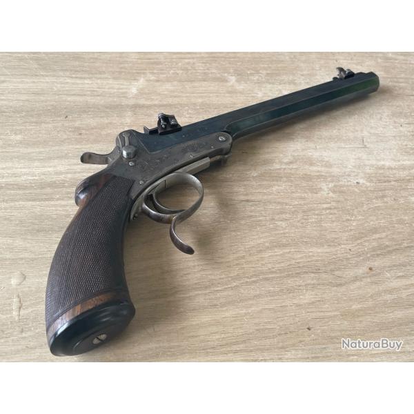 PISTOLET DE TIR A BRISURE CALIBRE 22 ��AUGUSTE FRANCOTTE�� SOUS BREVET COUNET