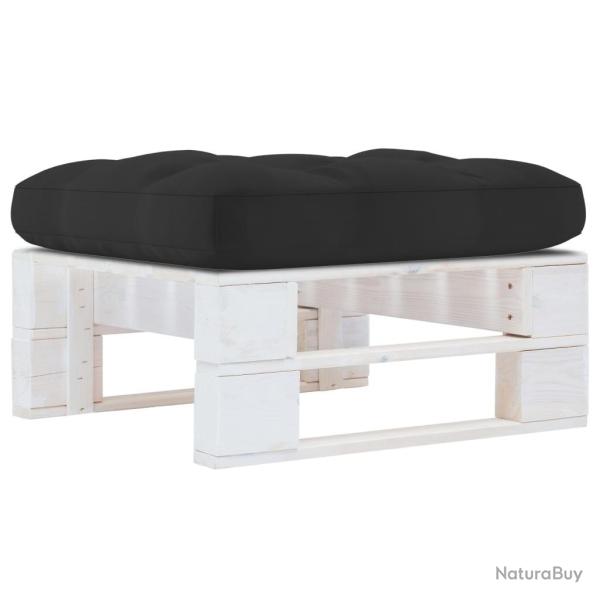 Pouf palette de jardin Bois de pin impr�gn� de blanc