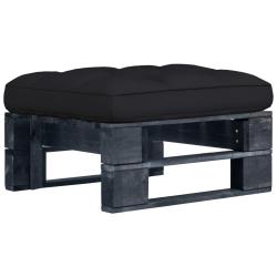 Pouf palette de jardin noir bois de pin impr&eacute;gn&eacute;