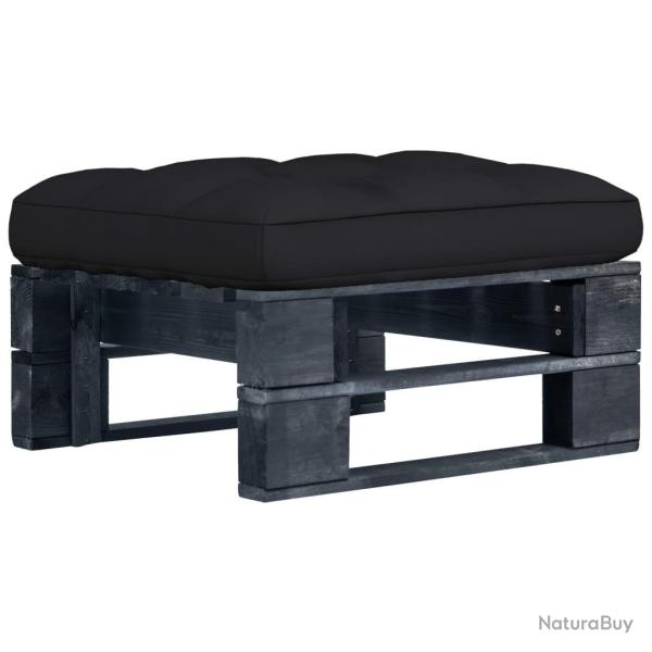 Pouf palette de jardin noir bois de pin impr�gn�
