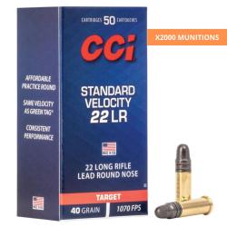 BOITE DE .22LR STANDARD VELOCITY 40 GR X2000 - CCI