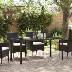 Table de Jardin Noir 160 x 80 x 73 cm M&eacute;tal
