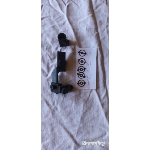 Dioptre pour CZ 456 avec rail de 16 mm et tunnel - guidon avec 5 inserts