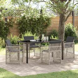 Ensemble de salle &agrave; manger pour jardin 5 pcs Gris clair