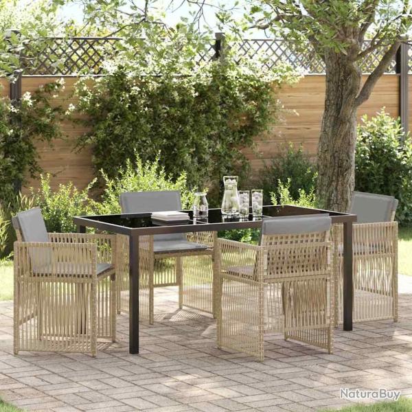Ensemble de salle � manger pour jardin 5 pcs Beige
