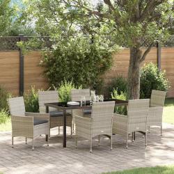 Ensemble de salle &agrave; manger pour jardin 7 pcs Gris clair